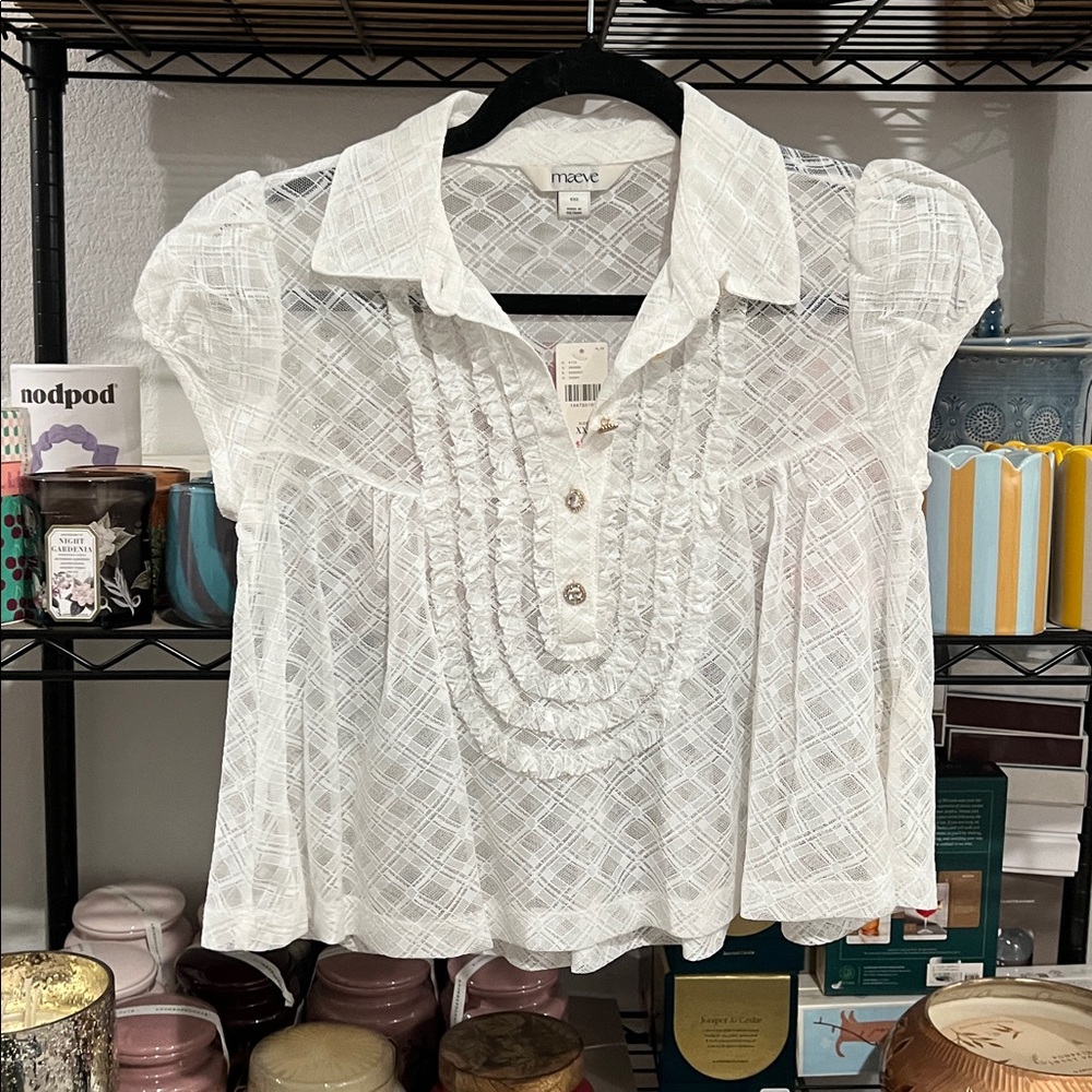 Anthropologie Maeve Puff-Sleeve Cropped Swing Top, XXS VARIOUS COLORS, NWT - Picture 5 of 10